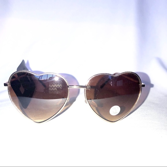 gold heart shaped sunglasses
